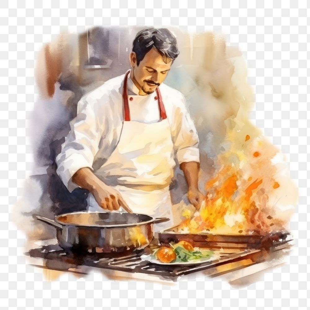 PNG Cooking adult chef food. AI generated Image by rawpixel.
