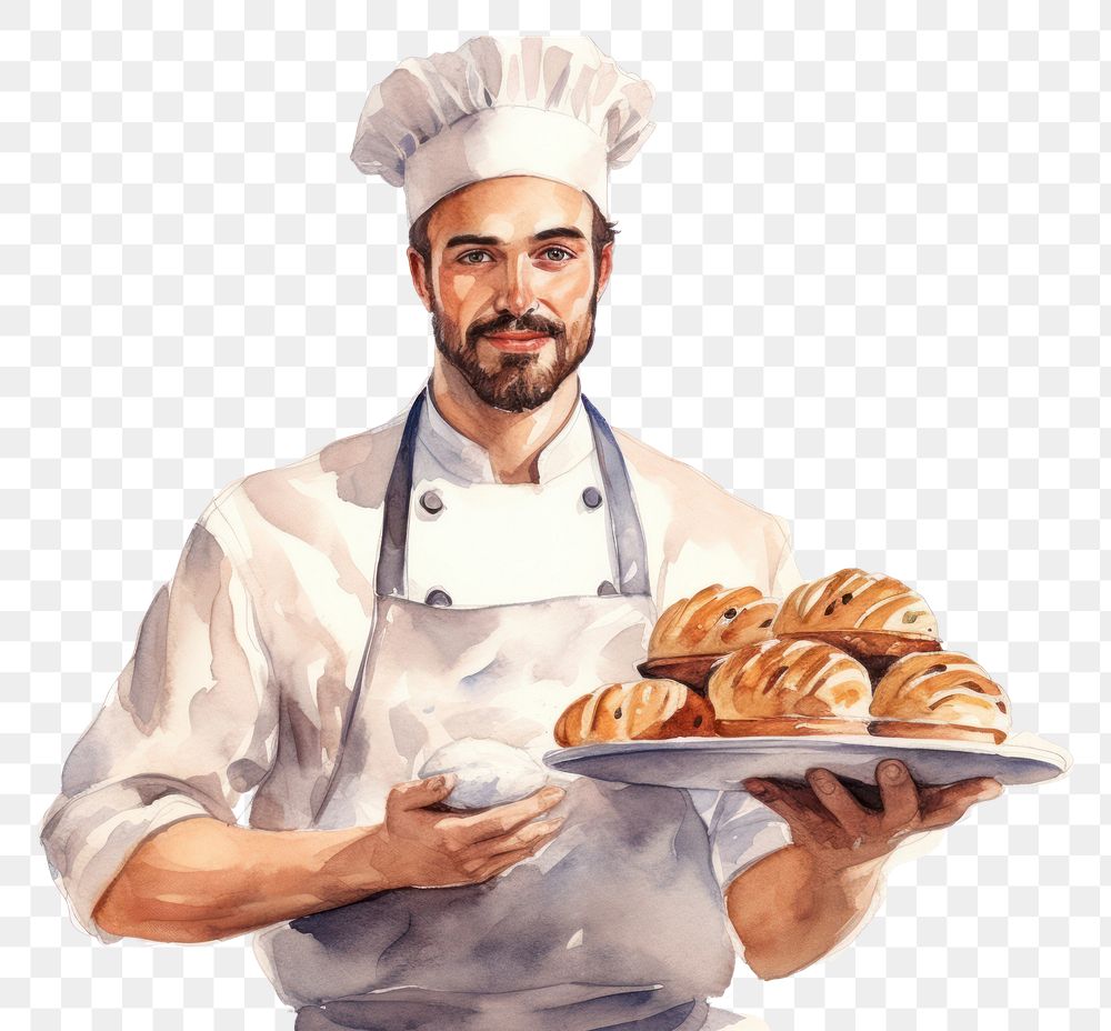 PNG Chef uniform bread adult. AI generated Image by rawpixel.
