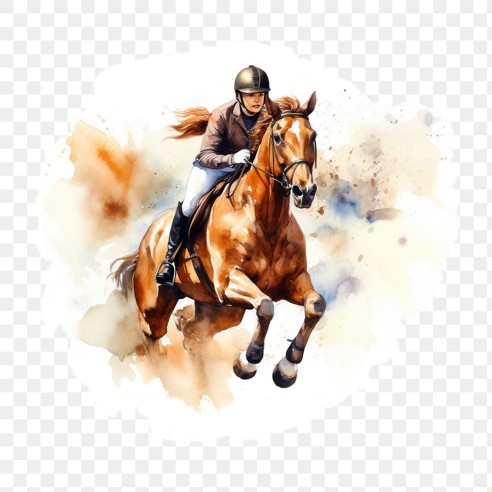 PNG Horse riding sports mammal. AI generated Image by rawpixel.