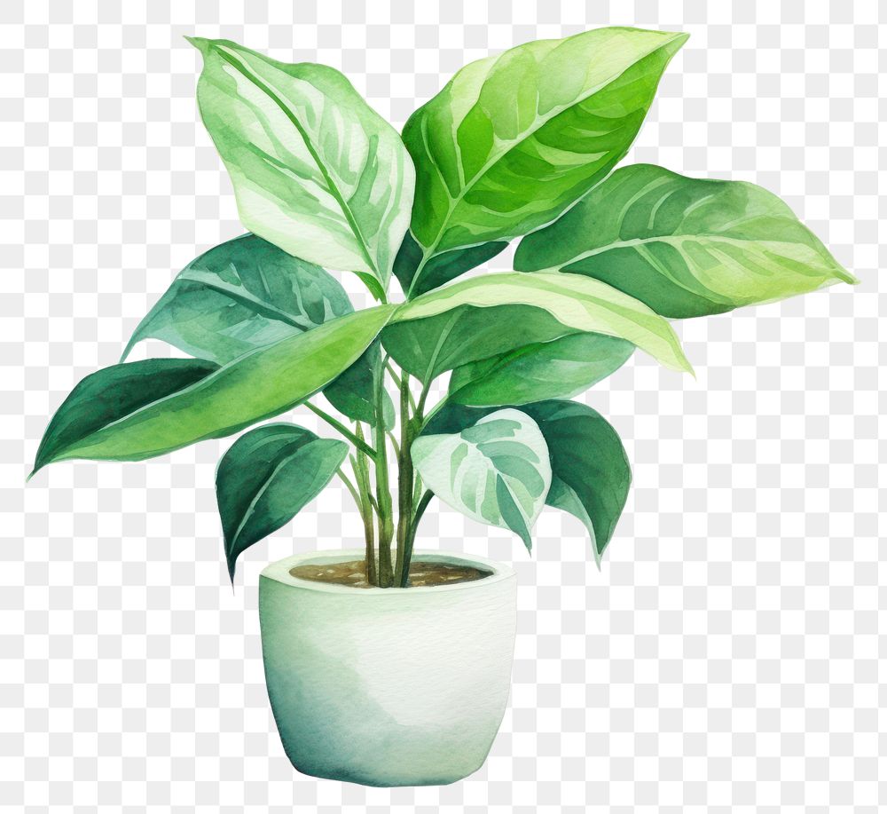 PNG Plant herbs leaf vase. AI generated Image by rawpixel.