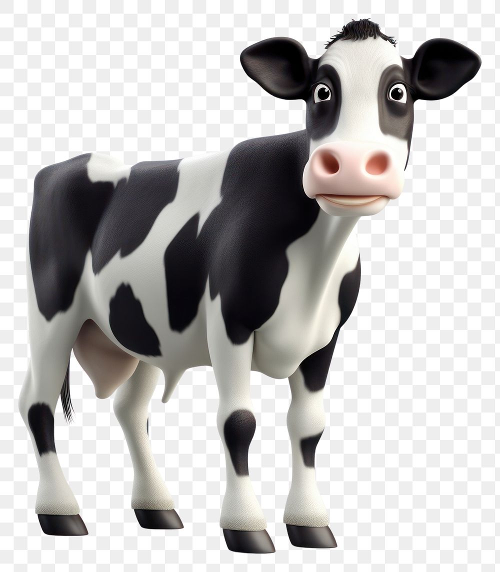 PNG  Cow livestock cartoon mammal. AI generated Image by rawpixel.
