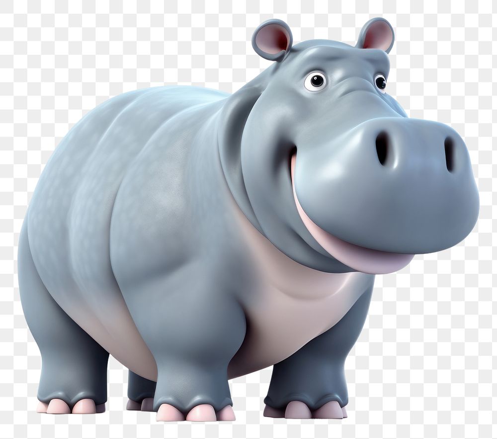 PNG Hippopotamus cartoon mammal animal. AI generated Image by rawpixel.