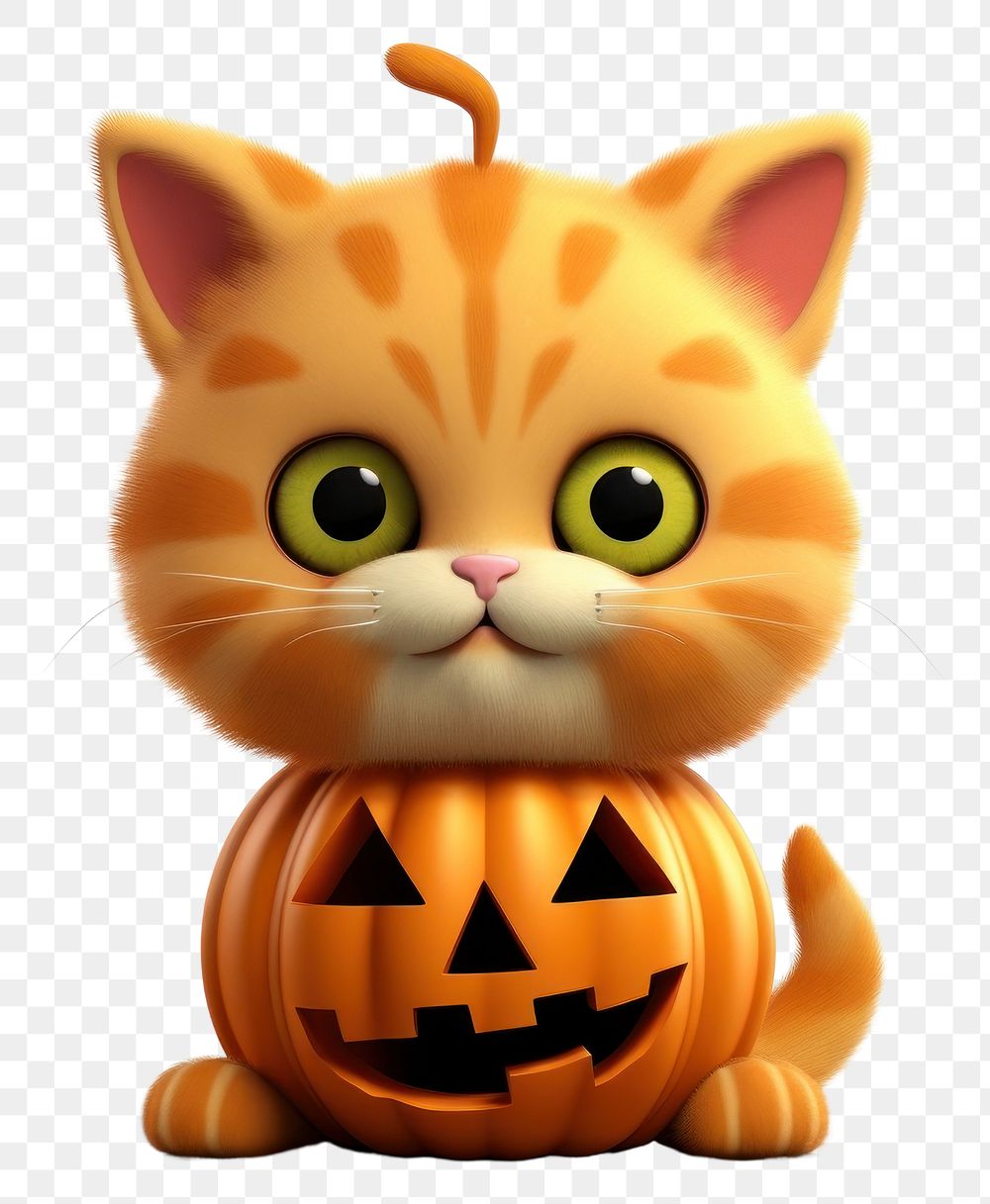 PNG Halloween pumpkin cartoon mammal. AI generated Image by rawpixel.