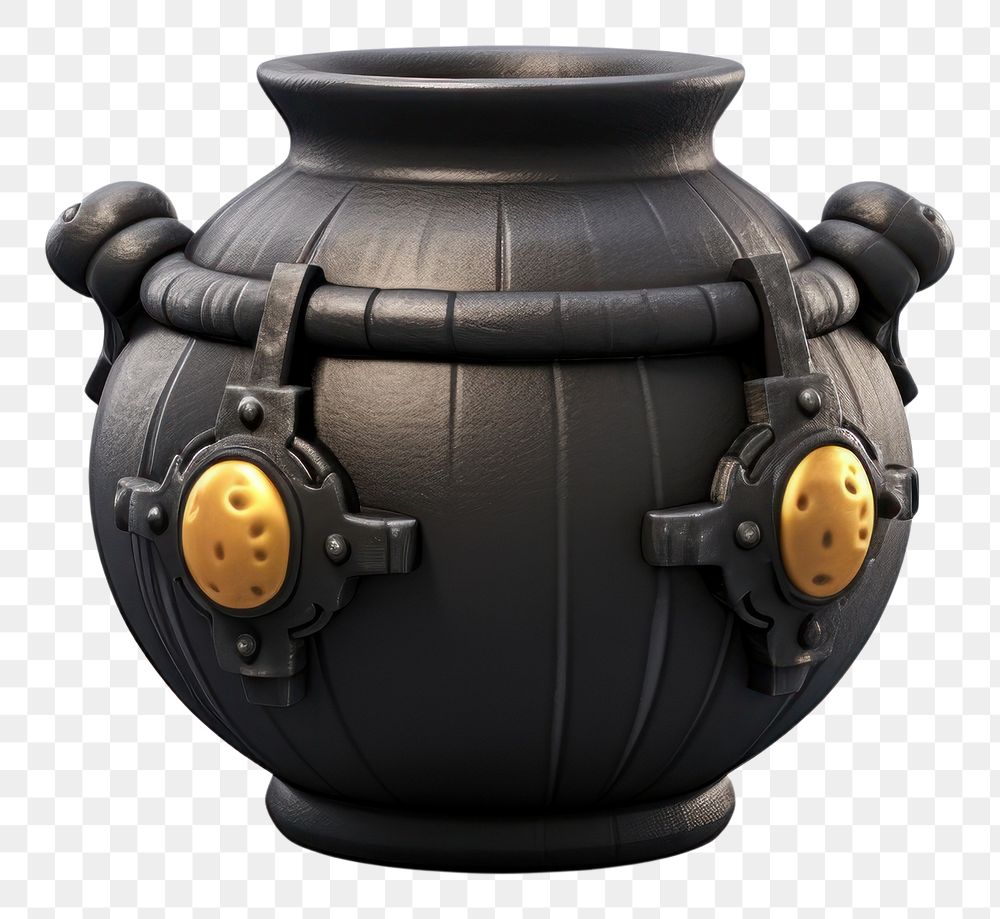 PNG Pottery black vase white background. AI generated Image by rawpixel.