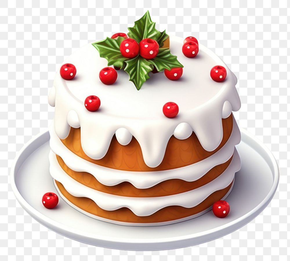 PNG Cake christmas dessert icing. AI generated Image by rawpixel.
