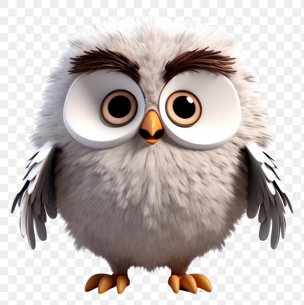 PNG Owl cartoon animal white. 