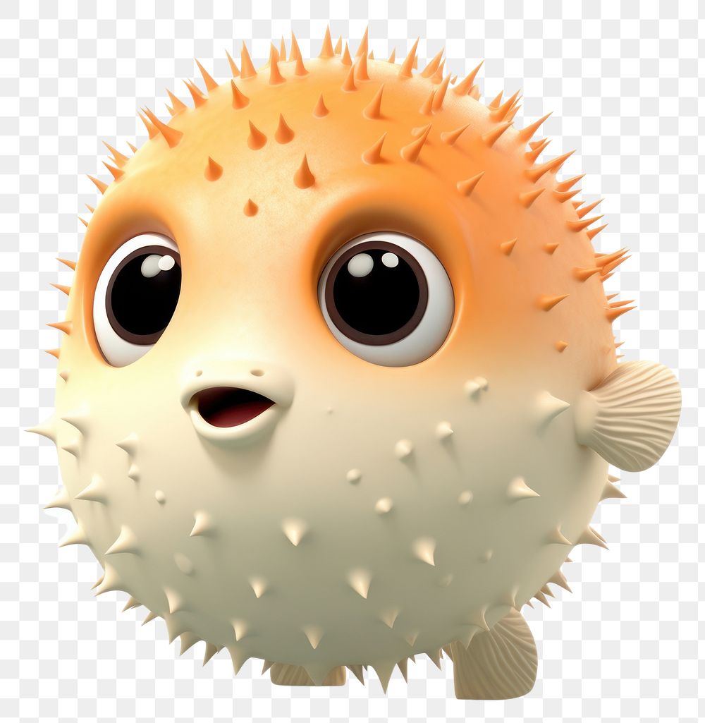 PNG Cartoon animal puffer cute. AI generated Image by rawpixel.