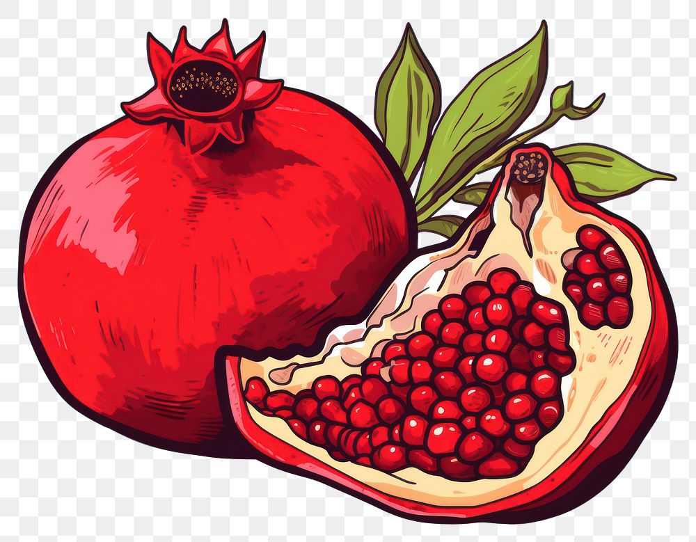 PNG  Pomegranate fruit plant food. AI generated Image by rawpixel.