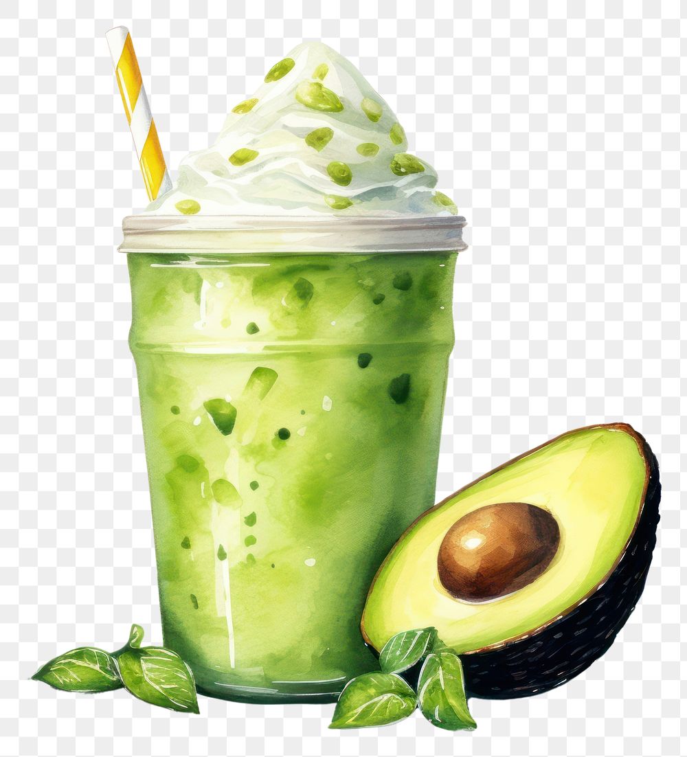 PNG Smoothie avocado dessert drink. AI generated Image by rawpixel.