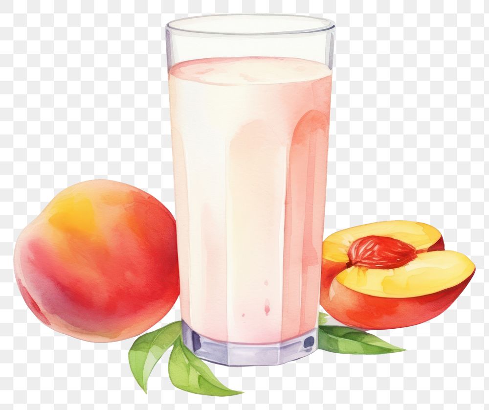 PNG Peach fruit drink juice. AI generated Image by rawpixel.