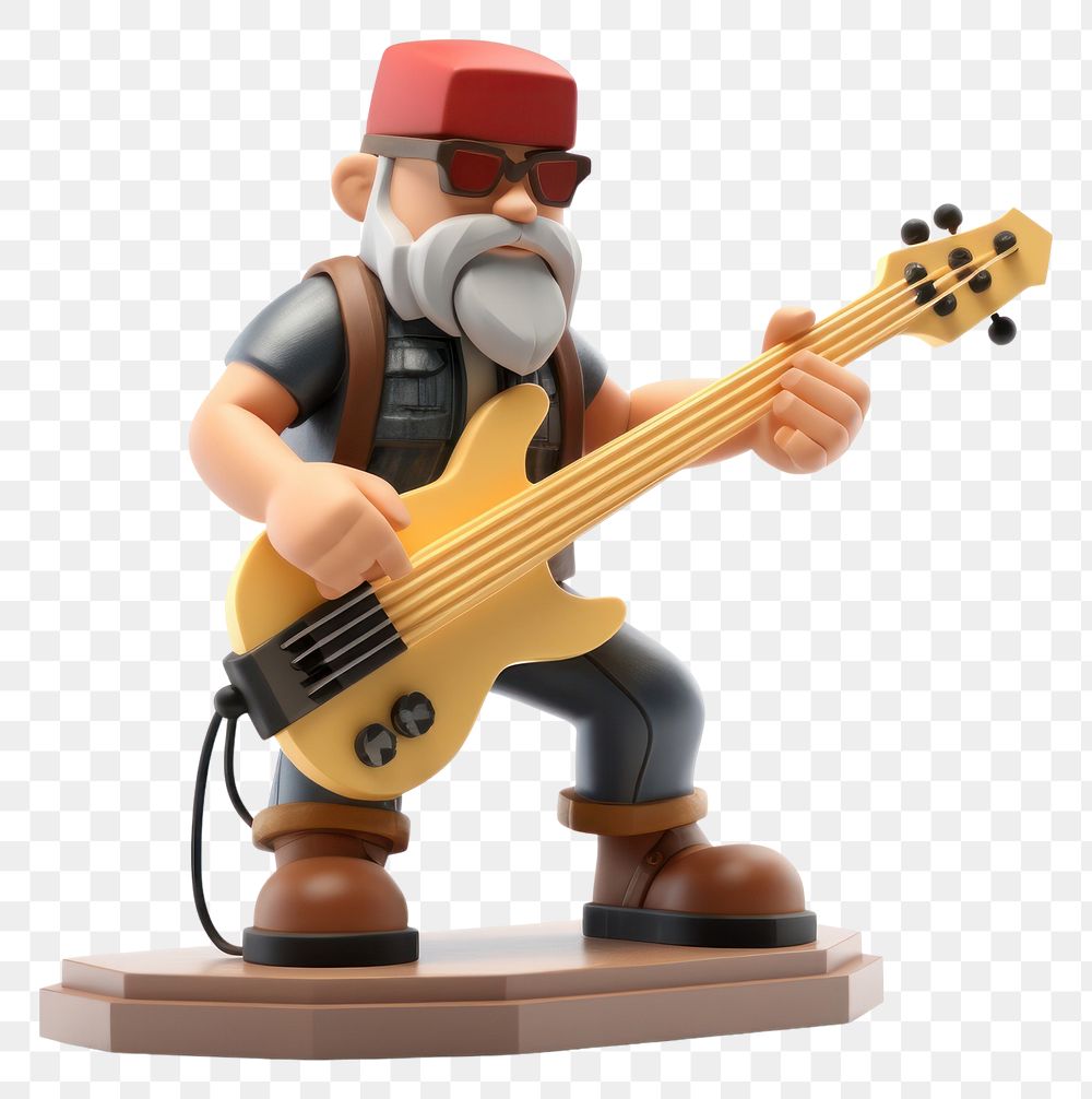 PNG Figurine guitar white background representation. AI generated Image by rawpixel.