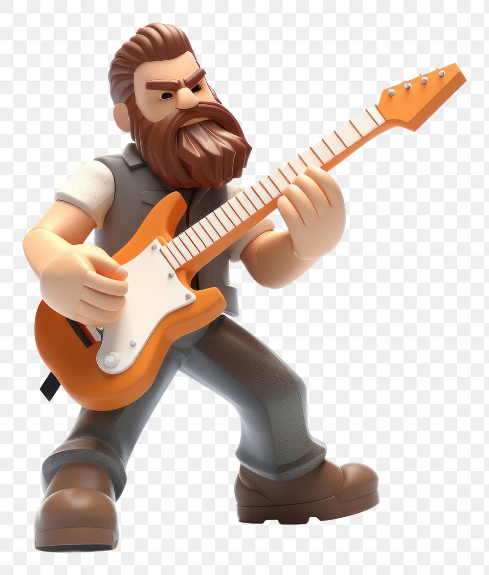 PNG  Figurine guitar performance creativity. AI generated Image by rawpixel.