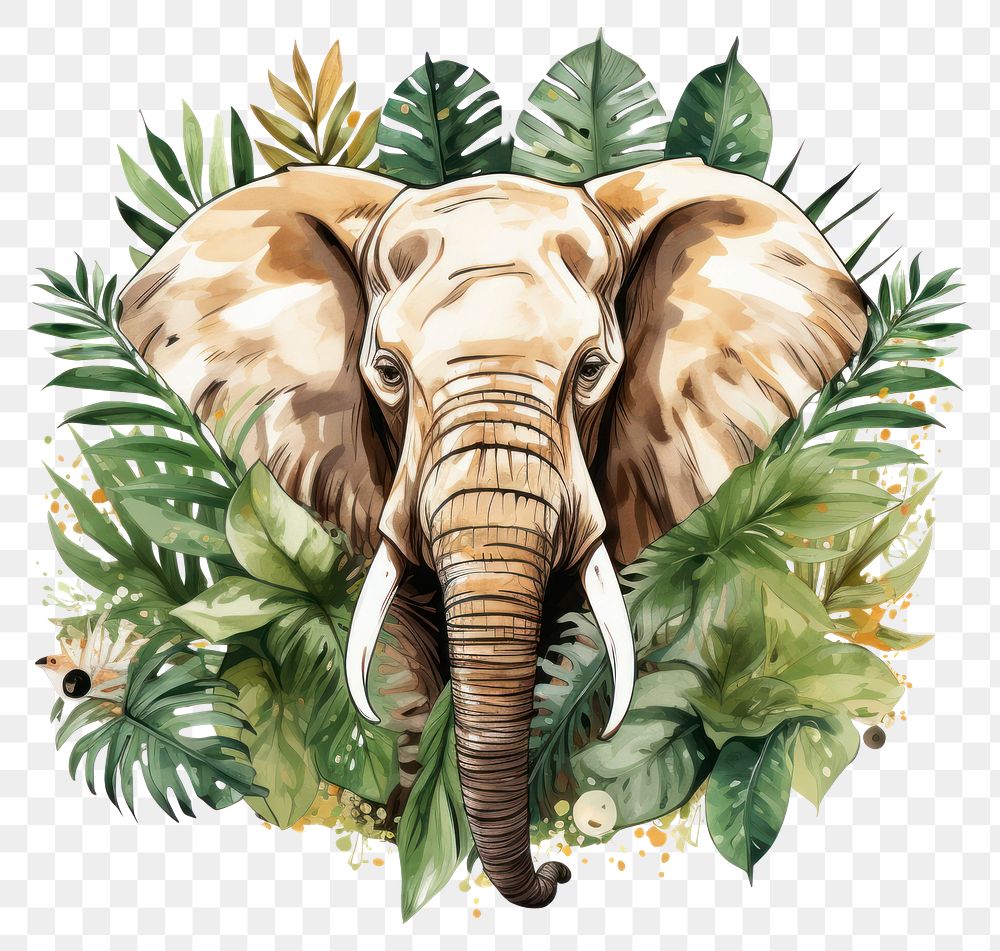 PNG Animal elephant wildlife drawing. AI generated Image by rawpixel.