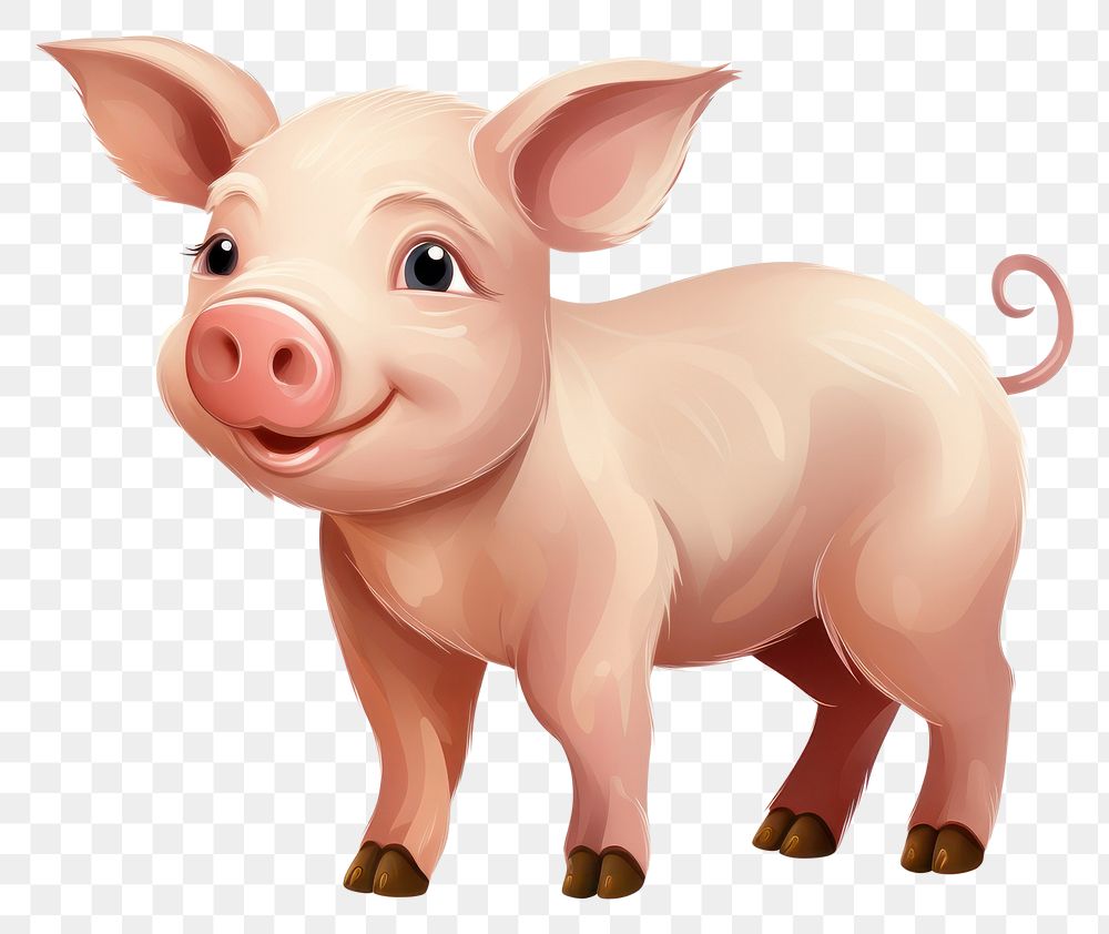 PNG Pig cartoon mammal animal transparent background