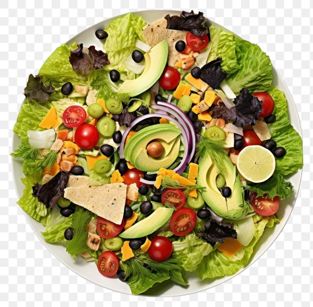 PNG Salad lunch plate plant. AI generated Image by rawpixel.
