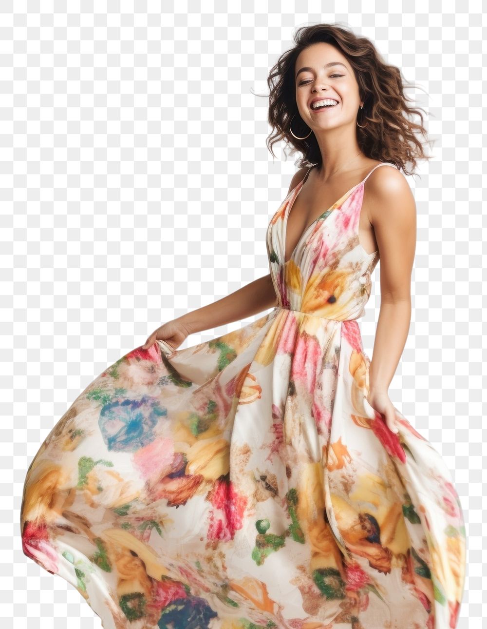 PNG Dress cheerful fashion pattern. 