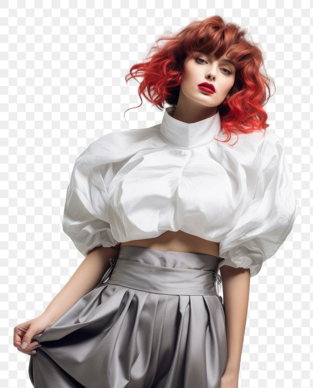 PNG Fashion blouse dress white. AI generated Image by rawpixel.