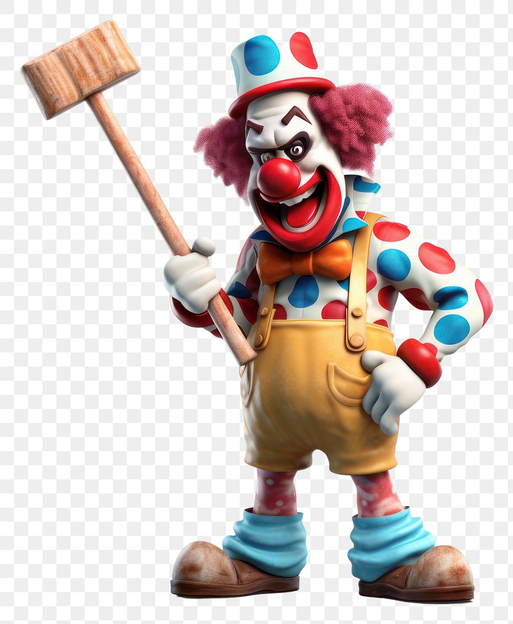 PNG Clown cartoon hammer representation. 