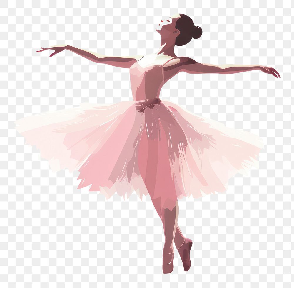 PNG  Ballerina dancing ballet white background. AI generated Image by rawpixel.