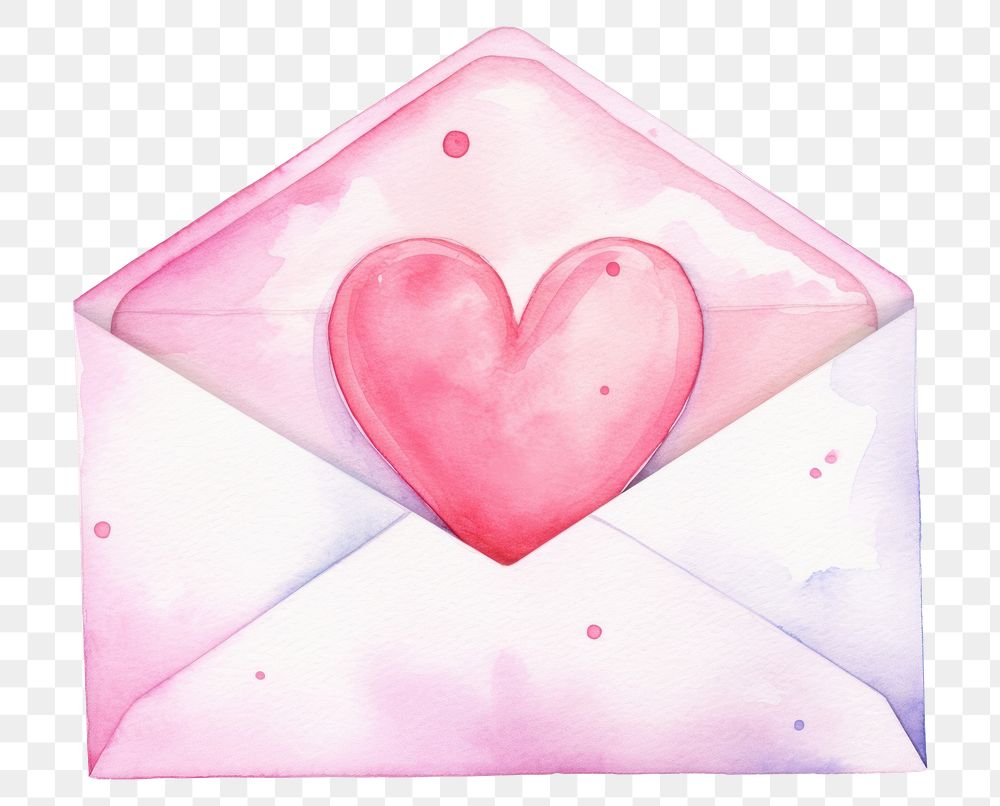 PNG Pink letter envelope heart white background. AI generated Image by rawpixel.