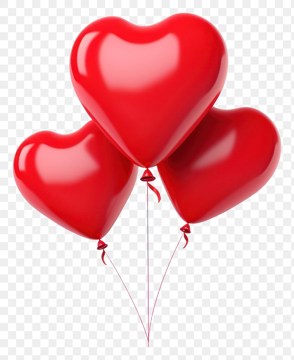 PNG Heart balloons white background celebration anniversary. AI generated Image by rawpixel.
