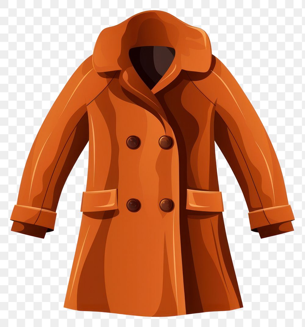 PNG  Coat overcoat brown white background. AI generated Image by rawpixel.