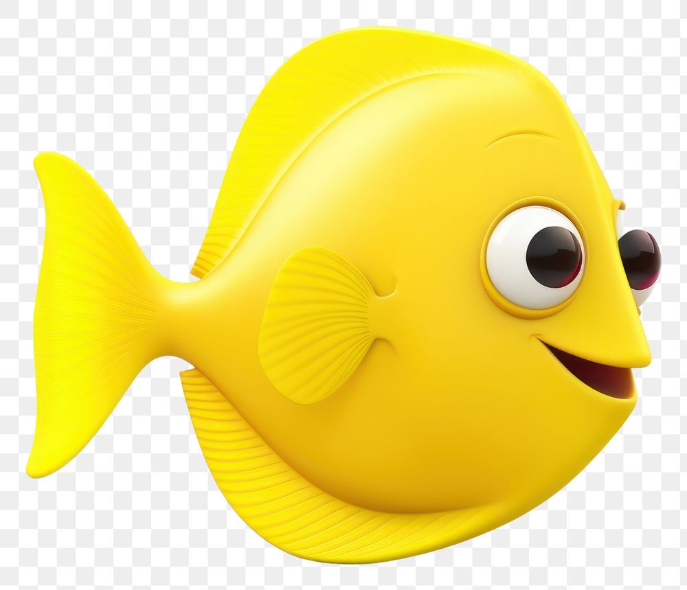 PNG Cartoon animal yellow fish. AI generated Image by rawpixel.
