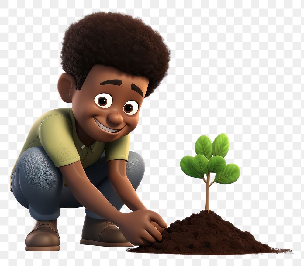 PNG Planting gardening outdoors cartoon. 