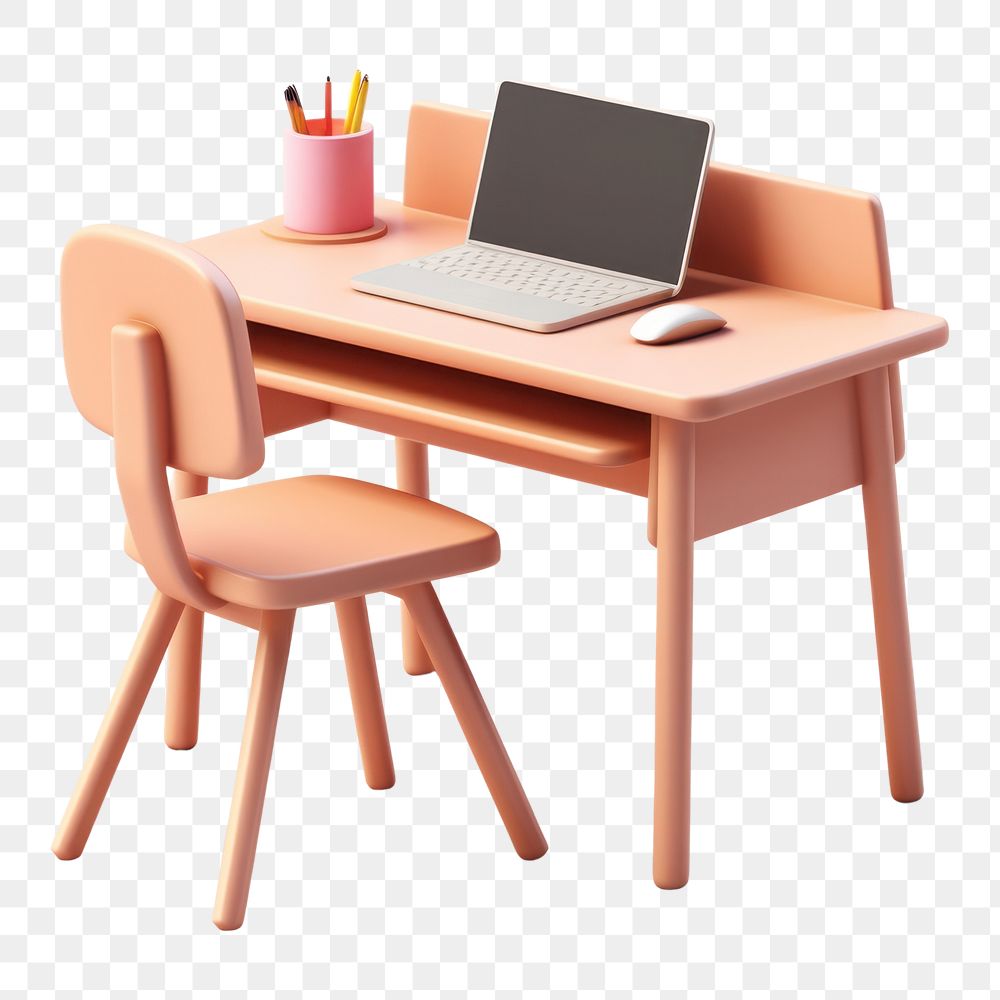 PNG Laptop table chair desk. AI generated Image by rawpixel.