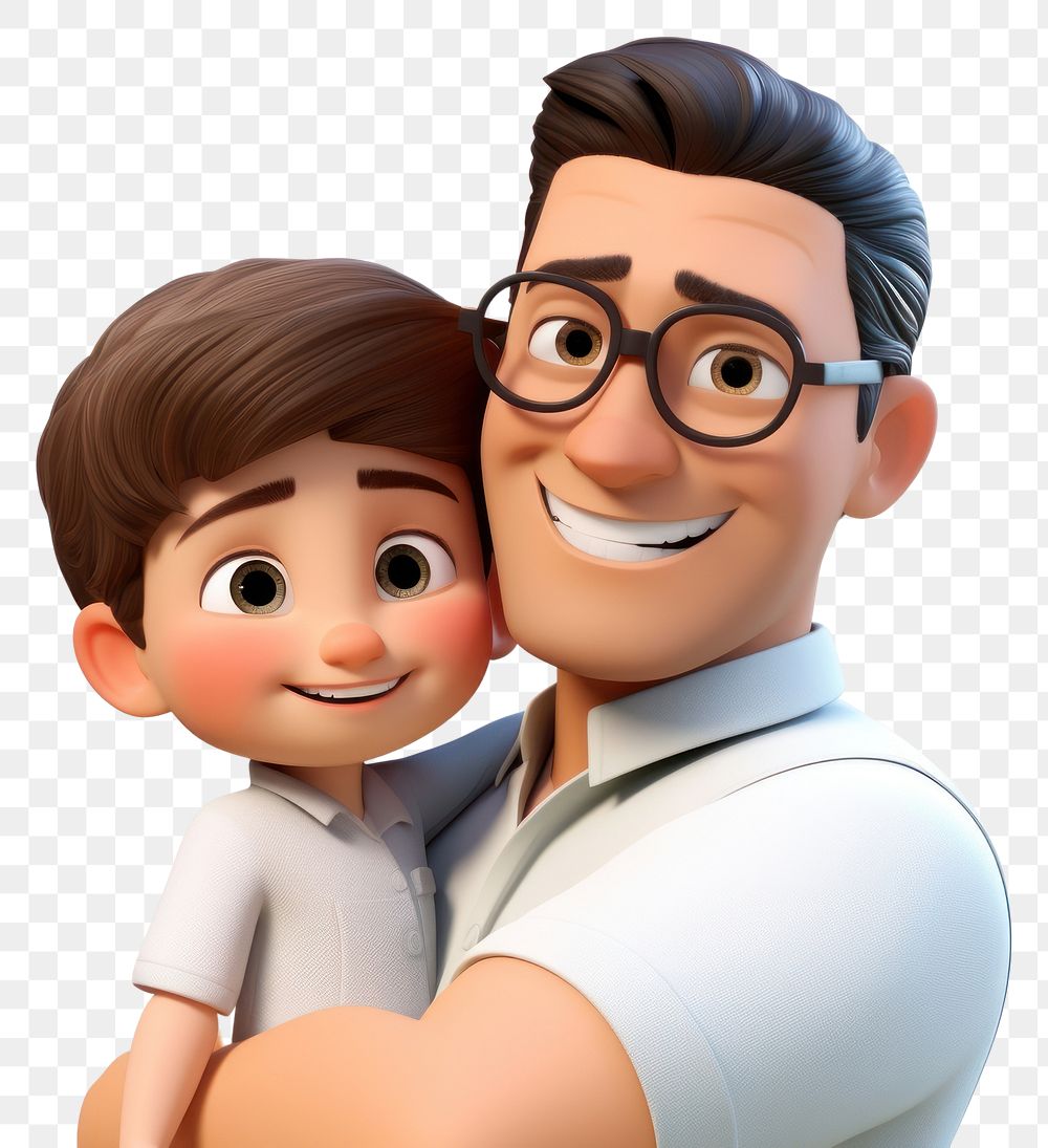PNG Smiling glasses cartoon father. AI generated Image by rawpixel.