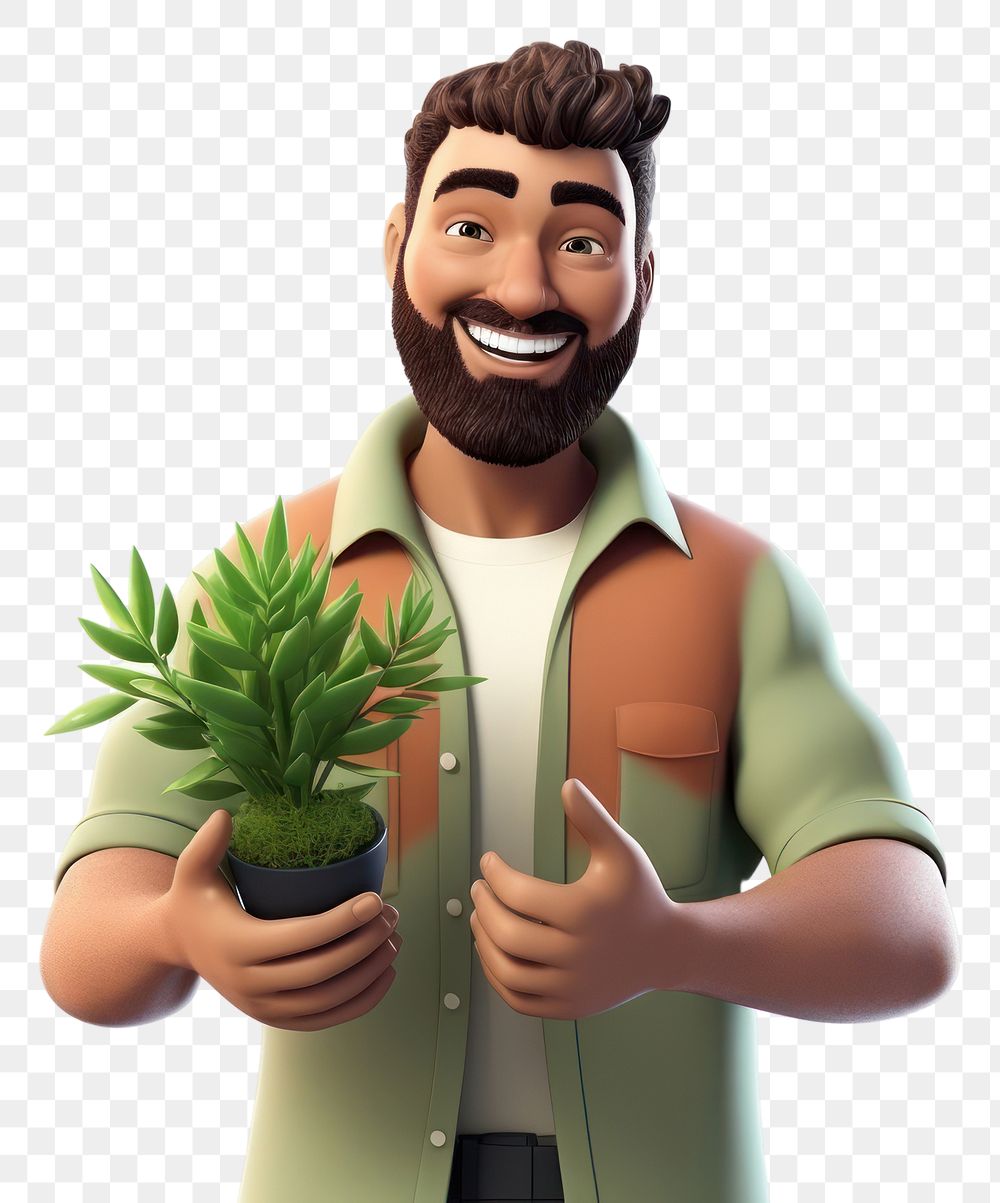 PNG Plant smiling cartoon adult. AI generated Image by rawpixel.