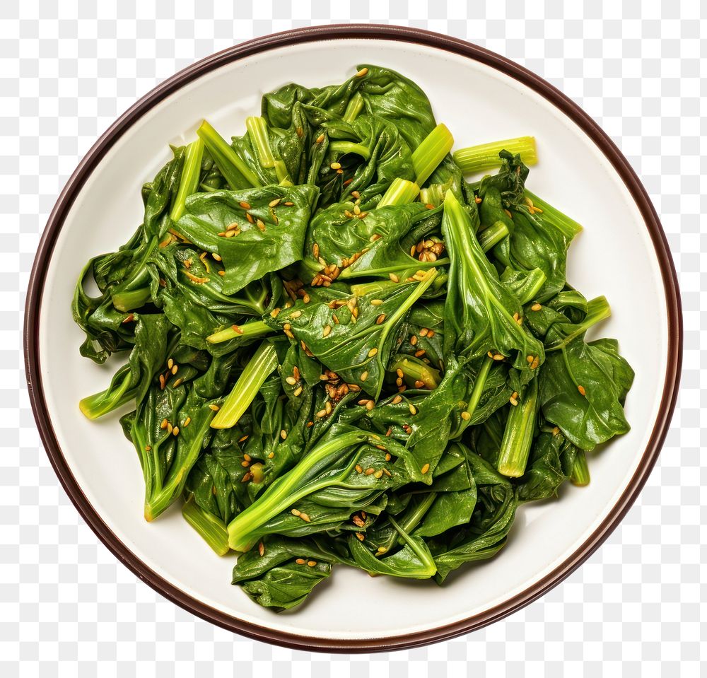 PNG Vegetable spinach plate plant. AI generated Image by rawpixel.