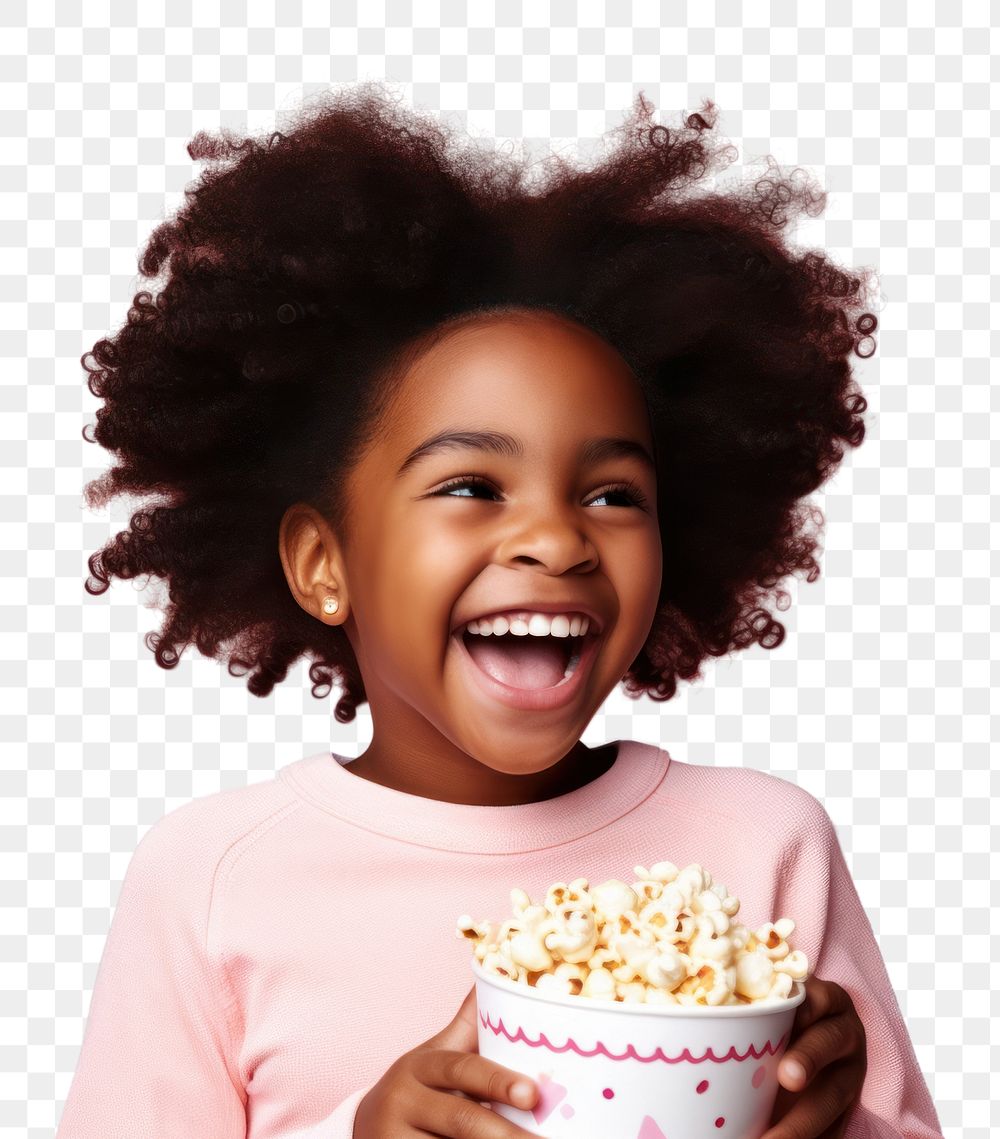 PNG Laughing popcorn child smile. 