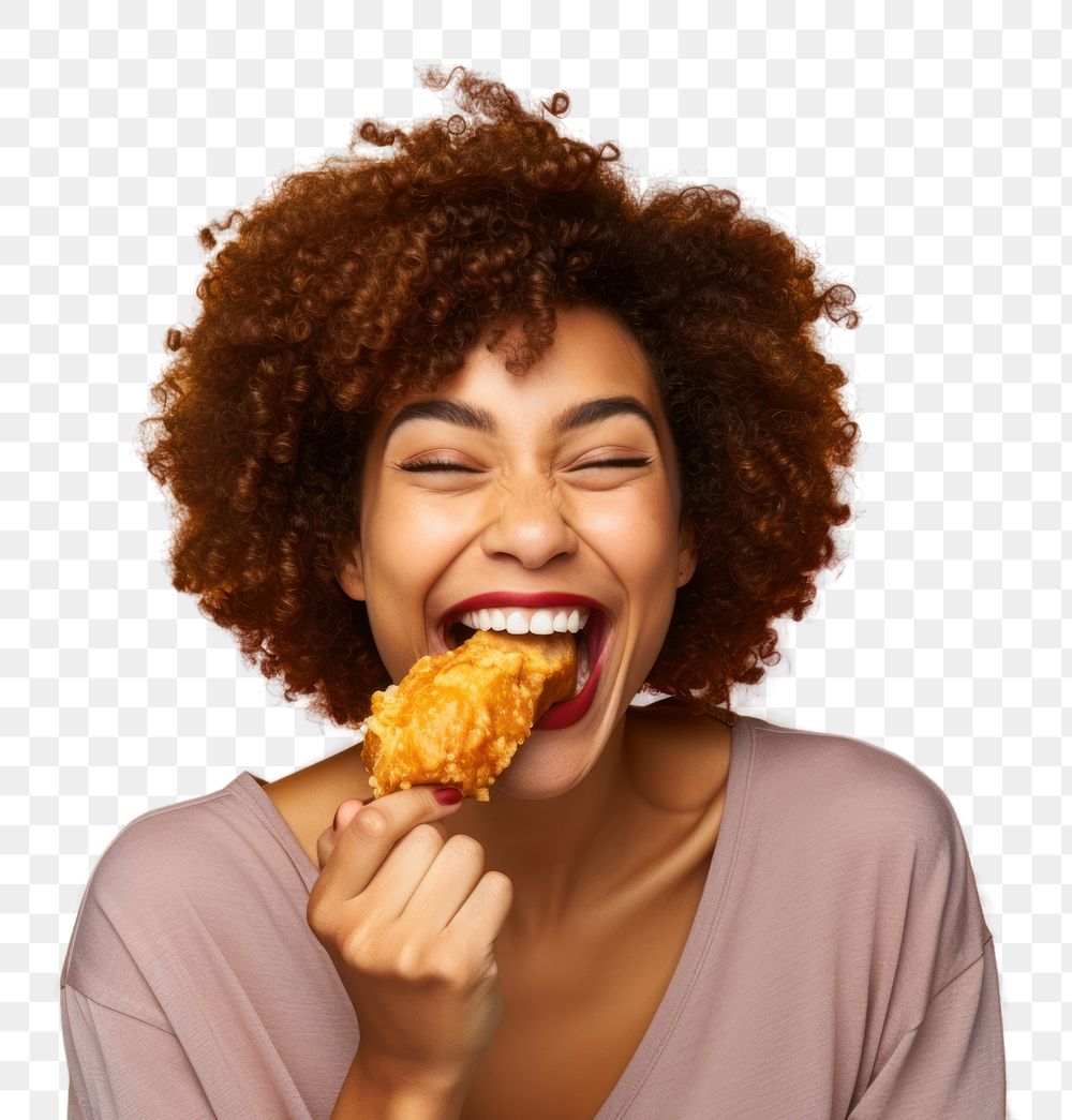 PNG Eating portrait yellow bread. AI generated Image by rawpixel.