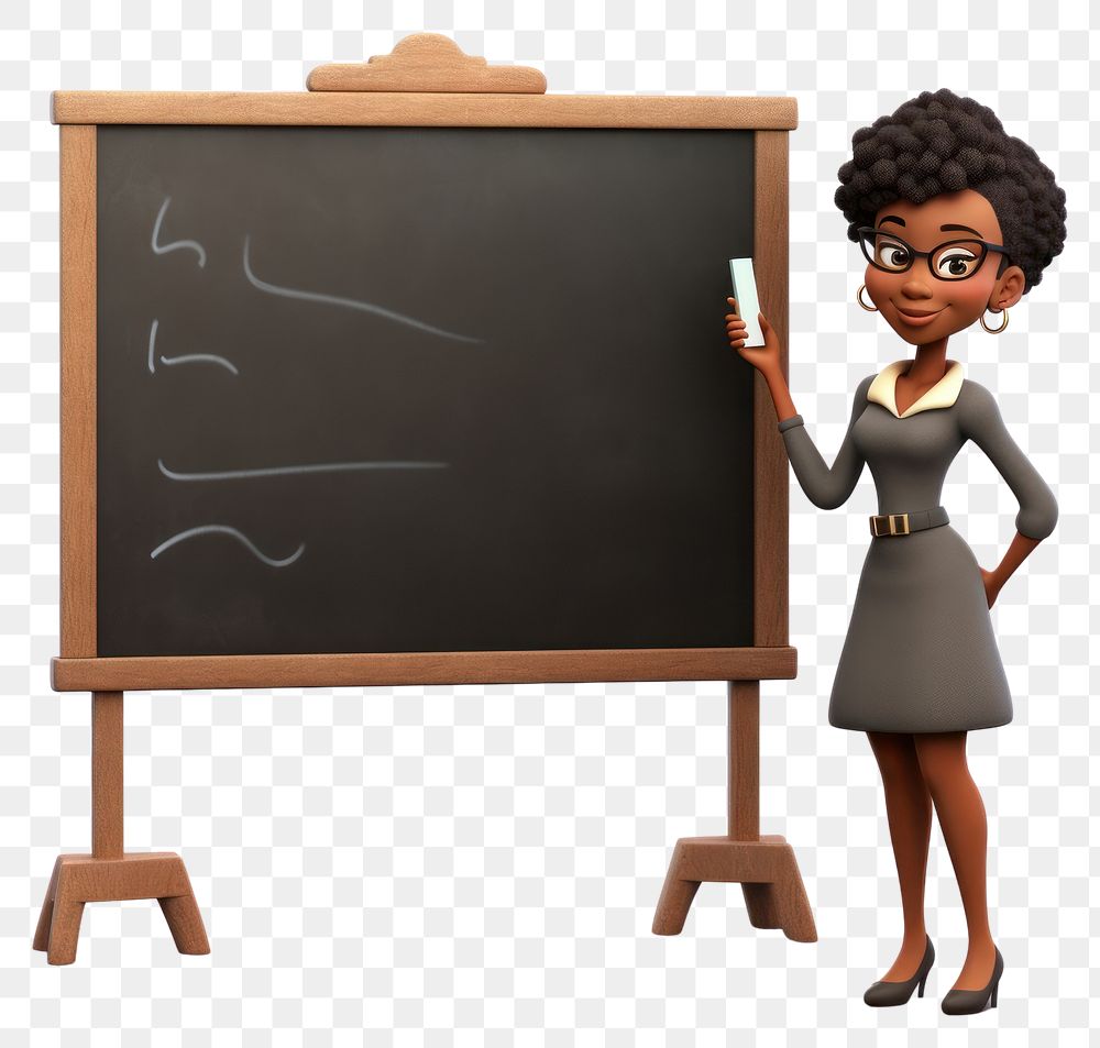 PNG Blackboard standing female chalk. AI generated Image by rawpixel.
