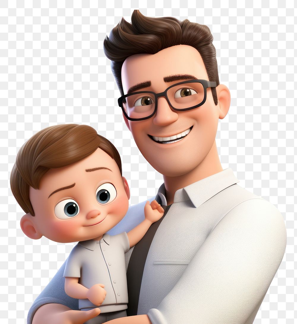 PNG Cartoon father adult baby. AI generated Image by rawpixel.