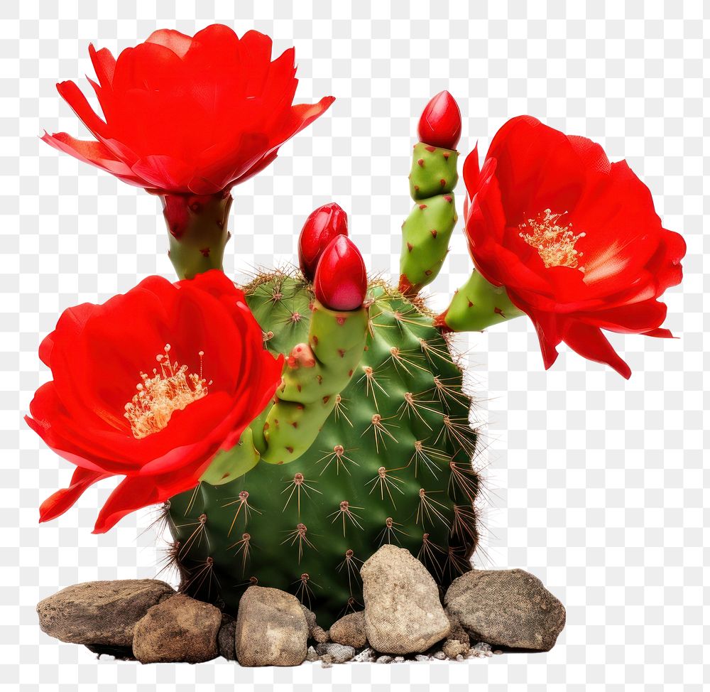PNG Cactus flower plant rose. AI generated Image by rawpixel.