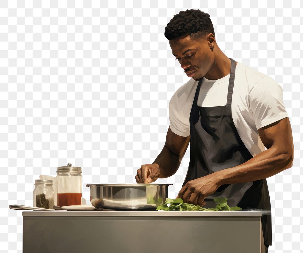 PNG Cooking kitchen adult chef. AI generated Image by rawpixel.