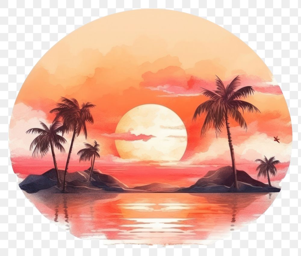 PNG Outdoors sunset nature water. AI generated Image by rawpixel.