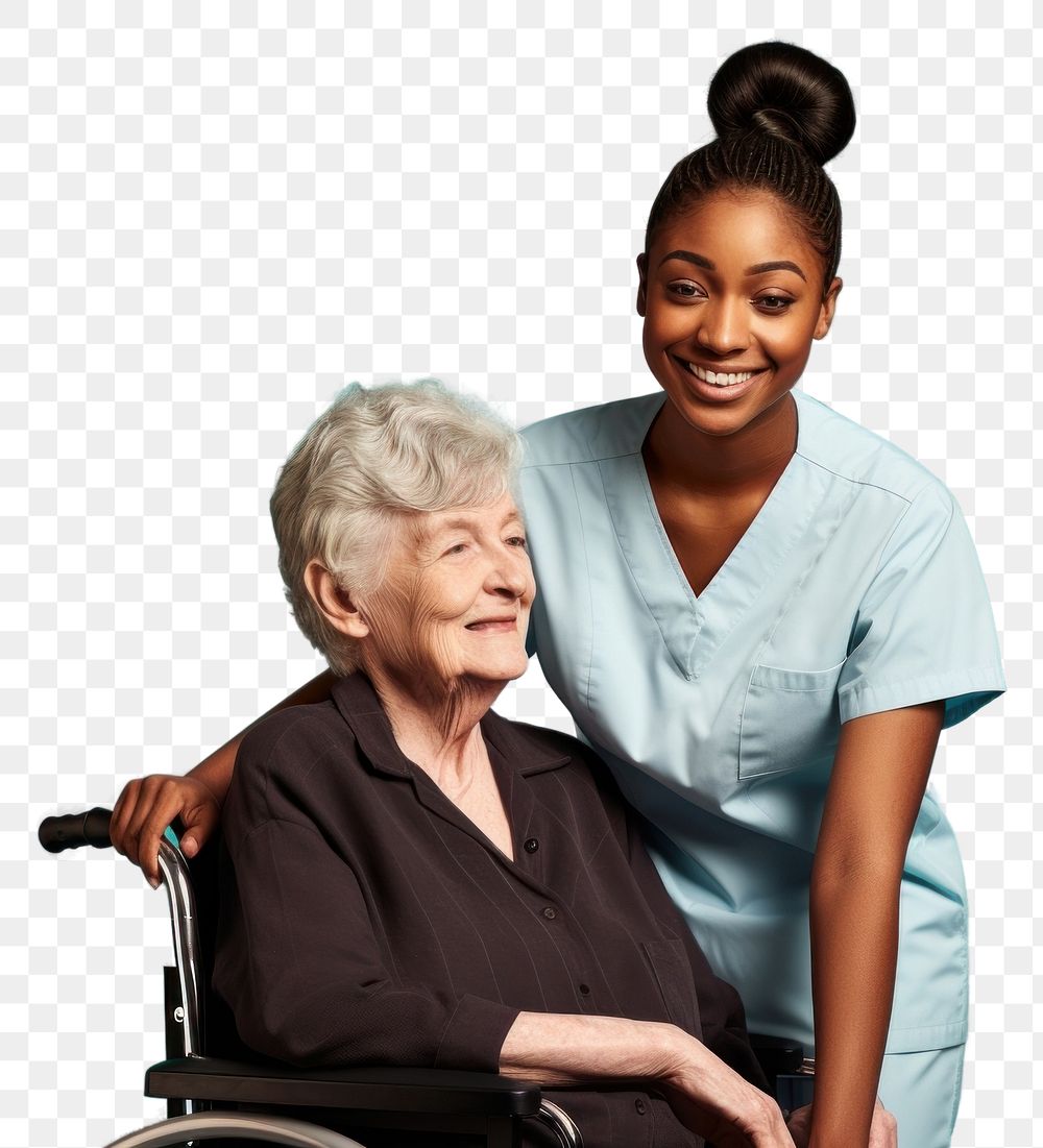 PNG Nurse adult togetherness retirement. AI generated Image by rawpixel.