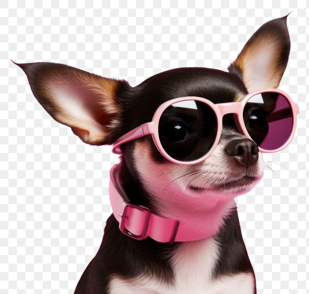 PNG Chihuahua glasses sunglasses fashion. 