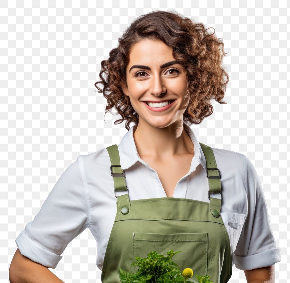 PNG Gardening smiling female adult transparent background