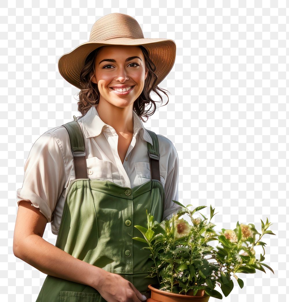 PNG Gardening outdoors gardener smiling transparent background