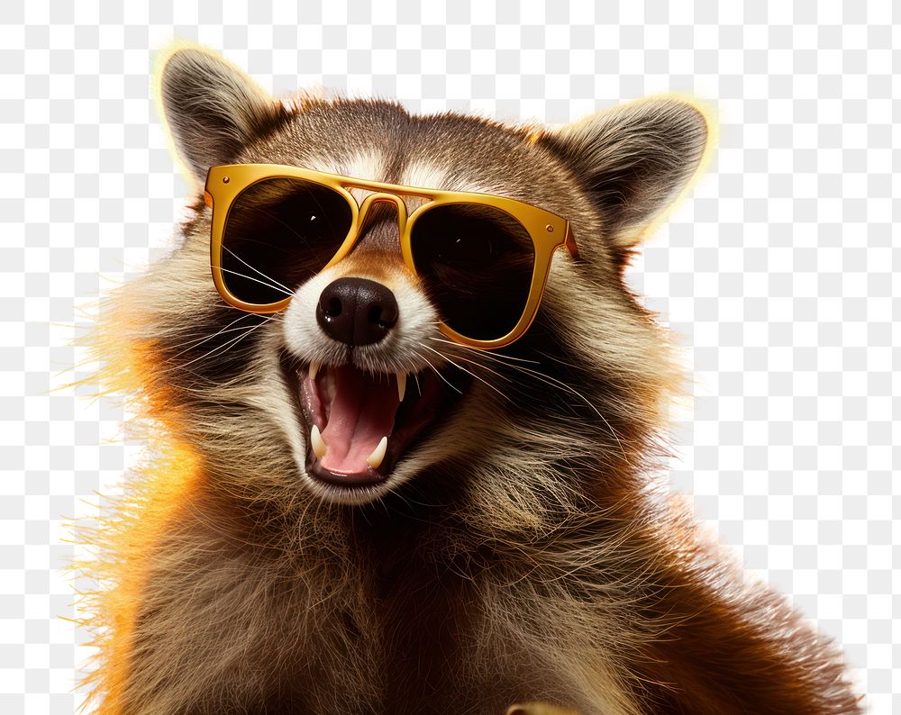 PNG Sunglasses raccoon mammal animal. AI generated Image by rawpixel.