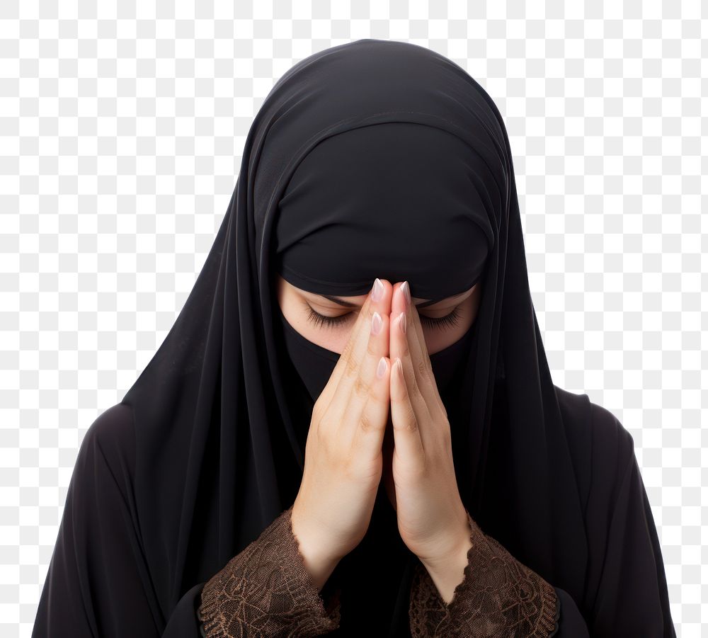 PNG Praying adult hijab woman. AI generated Image by rawpixel.