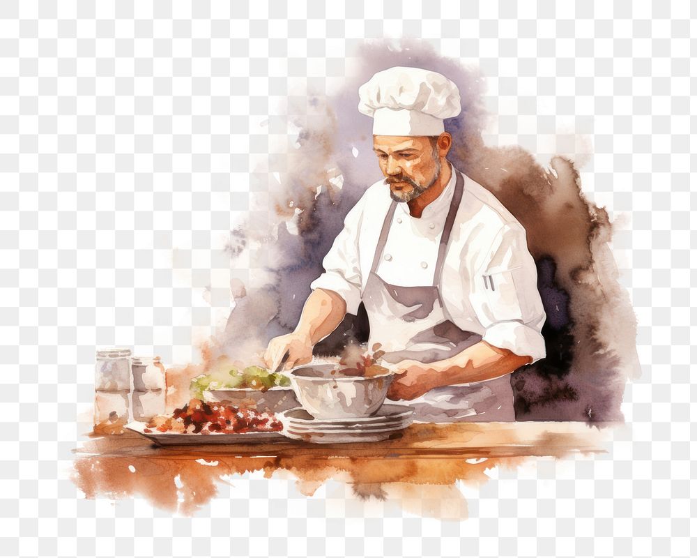 PNG Adult chef restaurant freshness. AI generated Image by rawpixel.