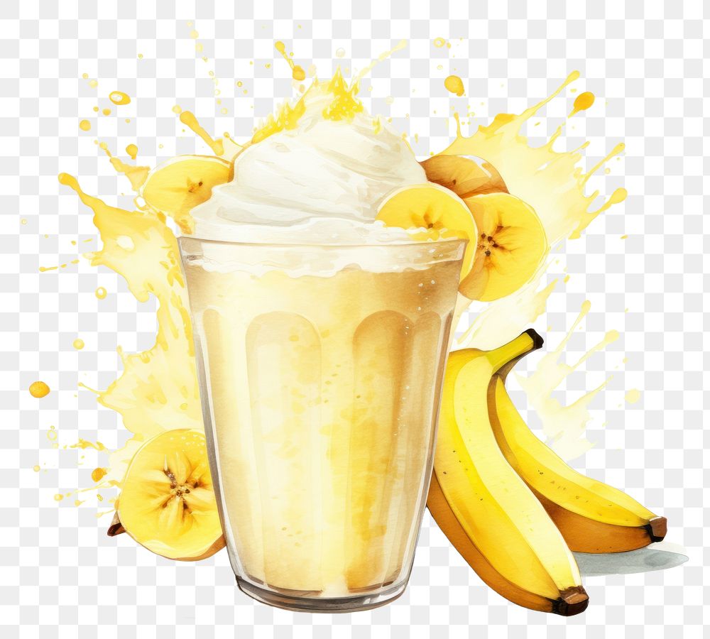 PNG Smoothie dessert banana fruit. AI generated Image by rawpixel.