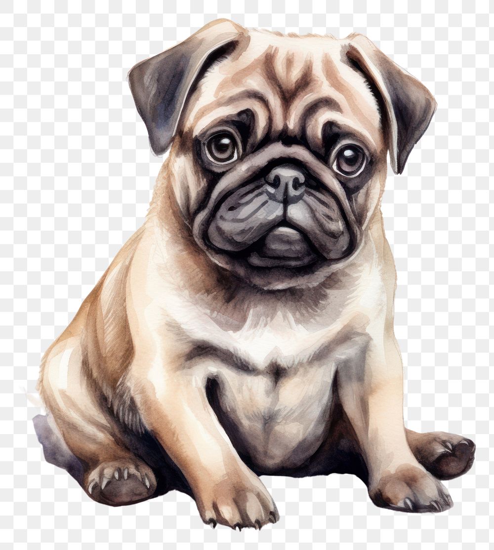 PNG Dog mammal animal pug. AI generated Image by rawpixel.