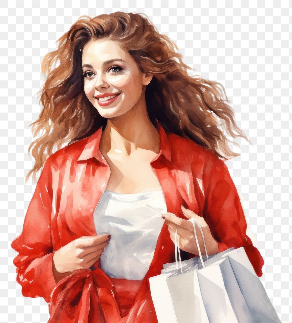 PNG Shopping portrait handbag blouse. 