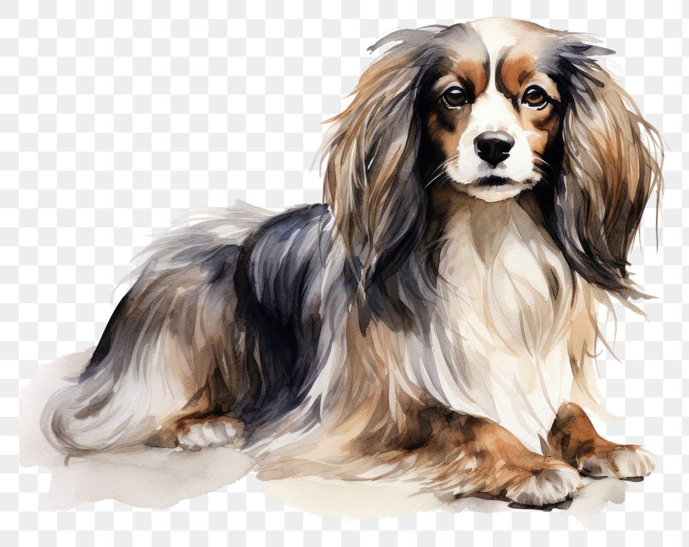 PNG Dog papillon spaniel mammal. AI generated Image by rawpixel.